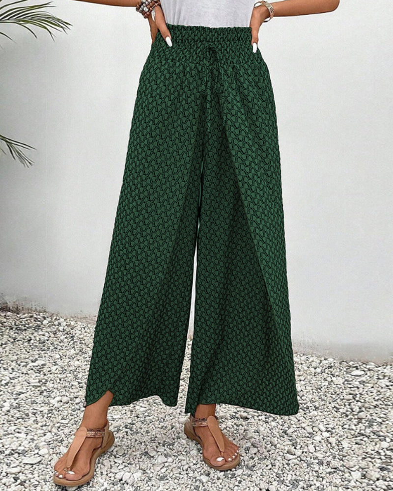 Lucie | Women’s Smocked Waist Palazzo Trousers