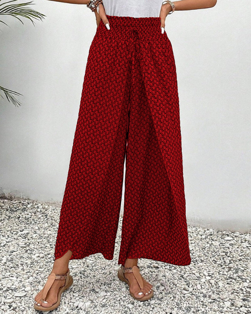 Lucie | Women’s Smocked Waist Palazzo Trousers