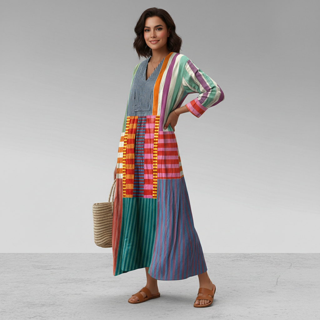 Capucine | Women’s Geometric Caftan Maxi Dress