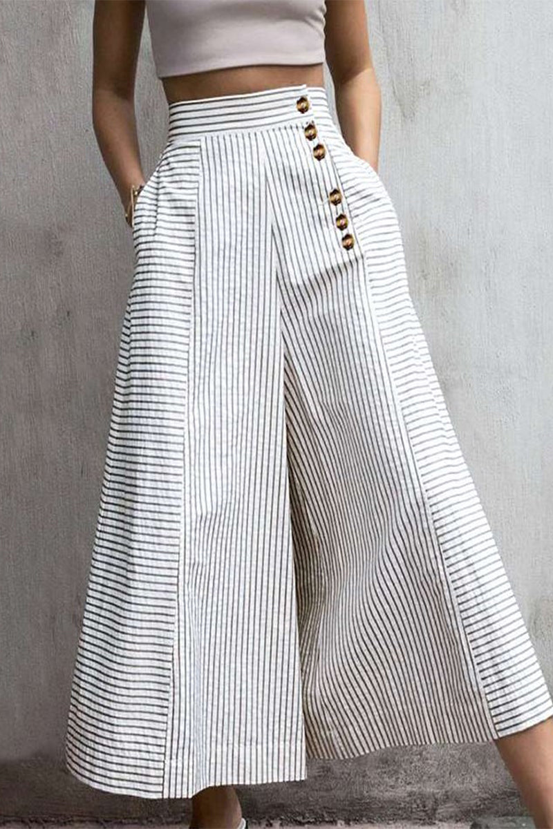 Bree | Women’s Coastal Chic Pinstripe Flare Trousers