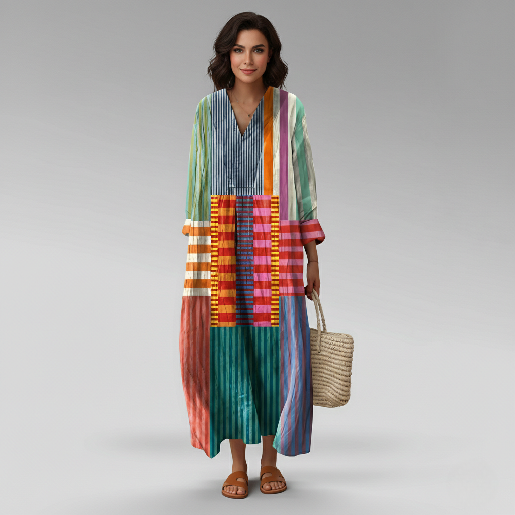 Capucine | Women’s Geometric Caftan Maxi Dress