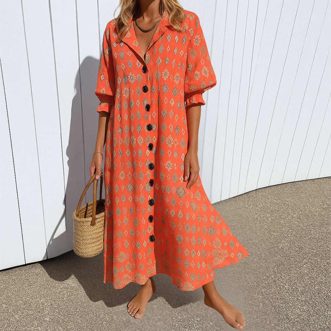 Lucia | Women’s Long Sleeve Shirt Maxi Dress