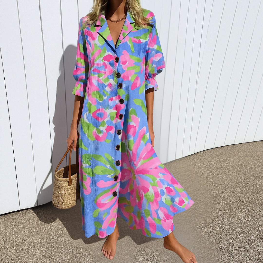 Lucia | Women’s Long Sleeve Shirt Maxi Dress