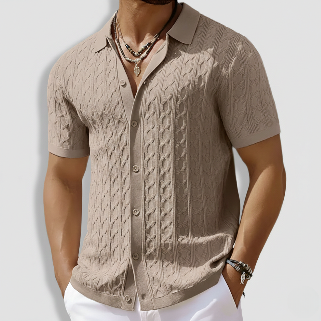 Stephen | Men’s Knit Short Sleeve Polo Shirt