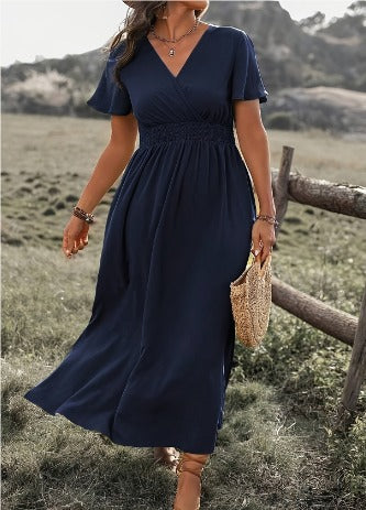Kaia | Women’s Short Sleeve Wrap Maxi Dress