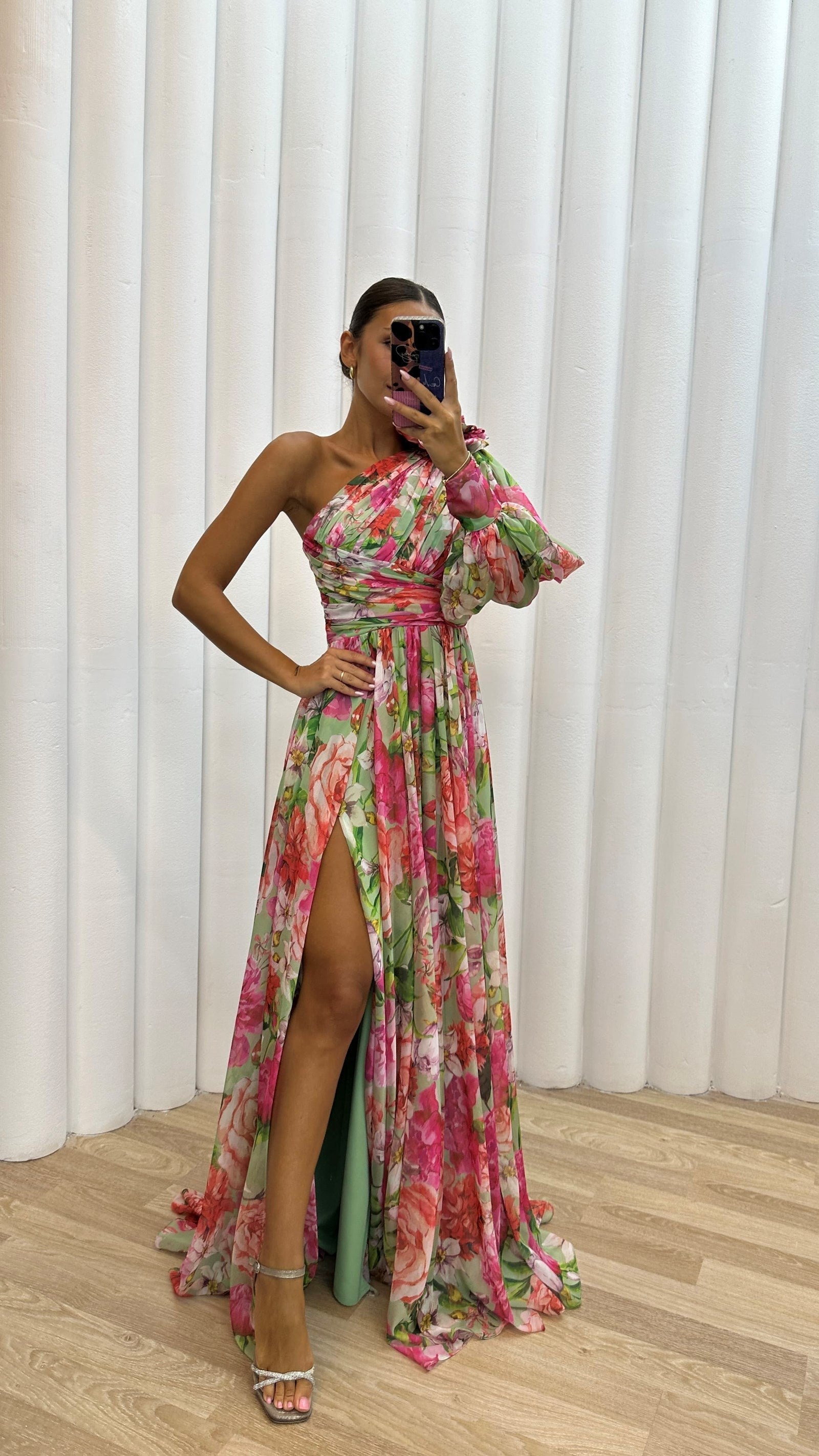 Dara | Women’s One-Shoulder Floral Maxi Dress