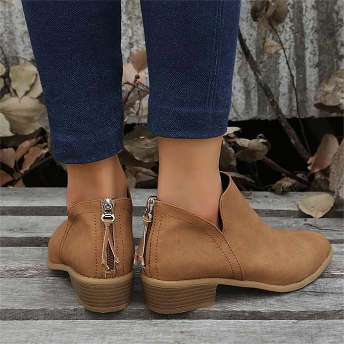 Riley | Women’s Ankle Low Heel Slip On Boots