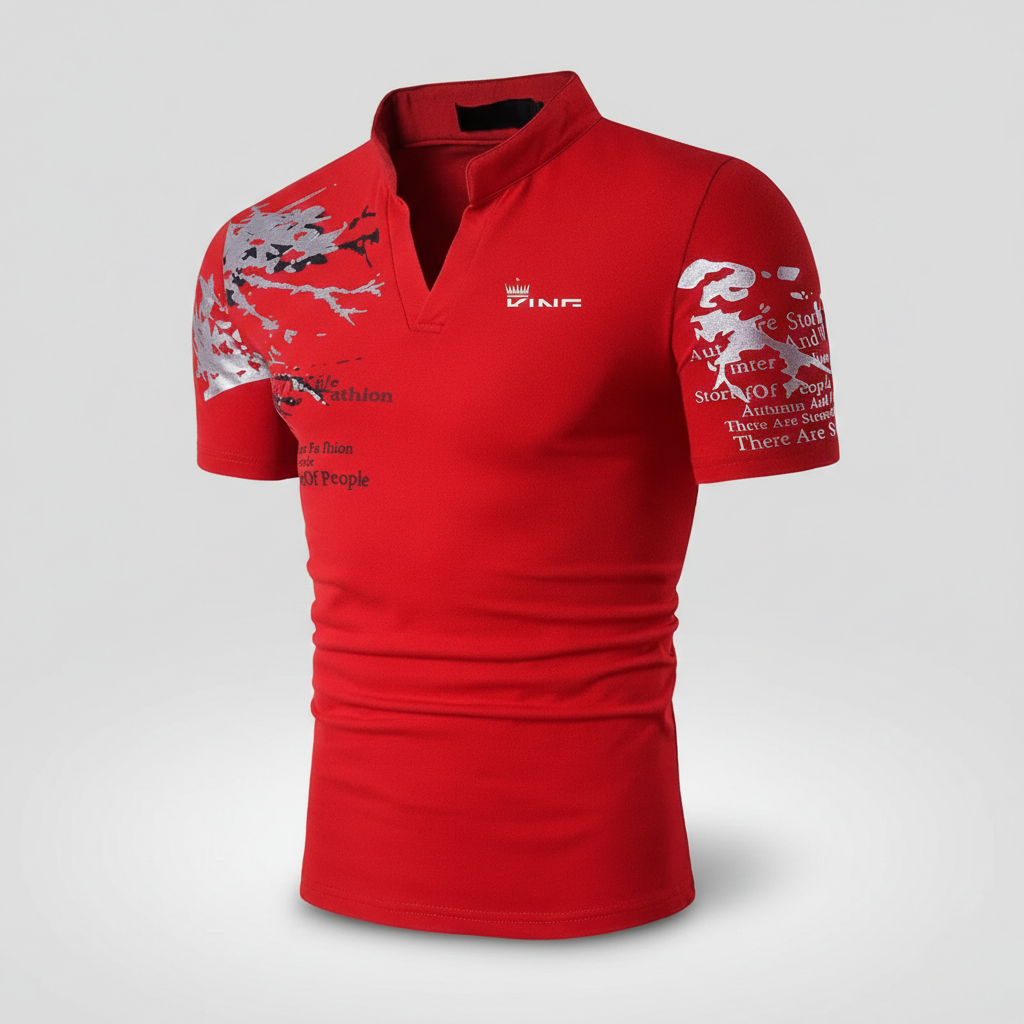 Spencer | Men’s Graphic V-Neck Polo Shirt