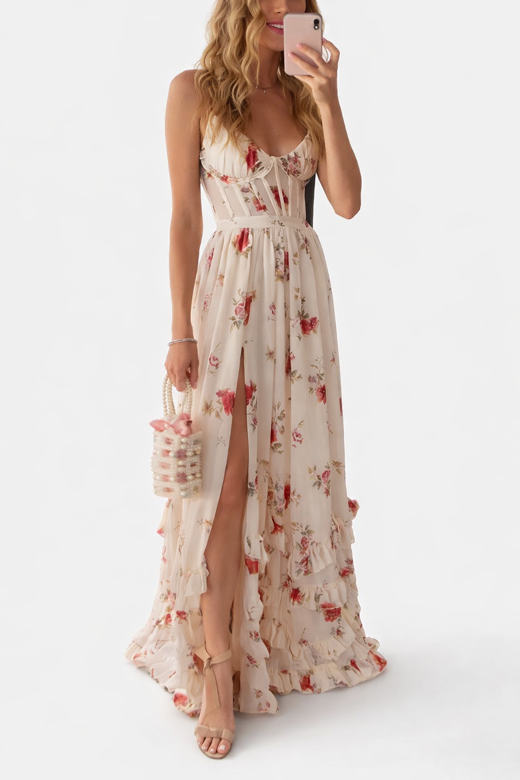 Lena | Women’s Sleeveless Floral Maxi Dress