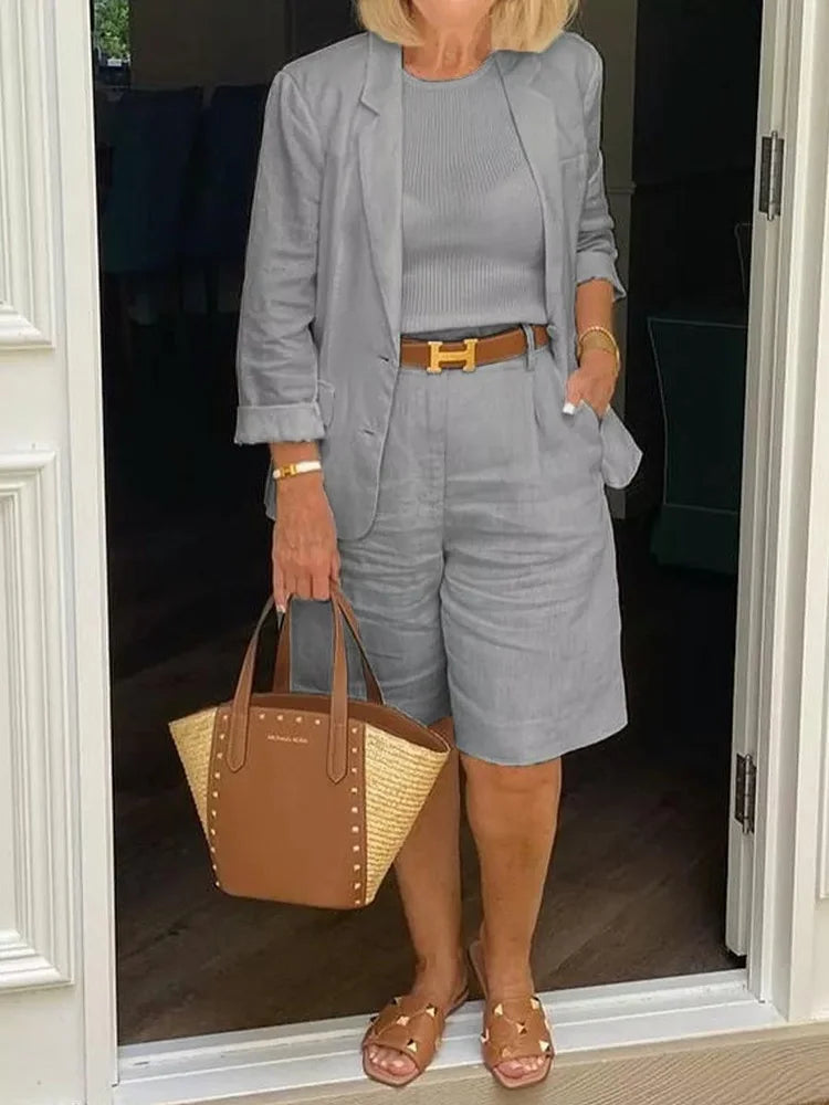 Nastassia | Women’s Blazer Shorts Two-Piece Set