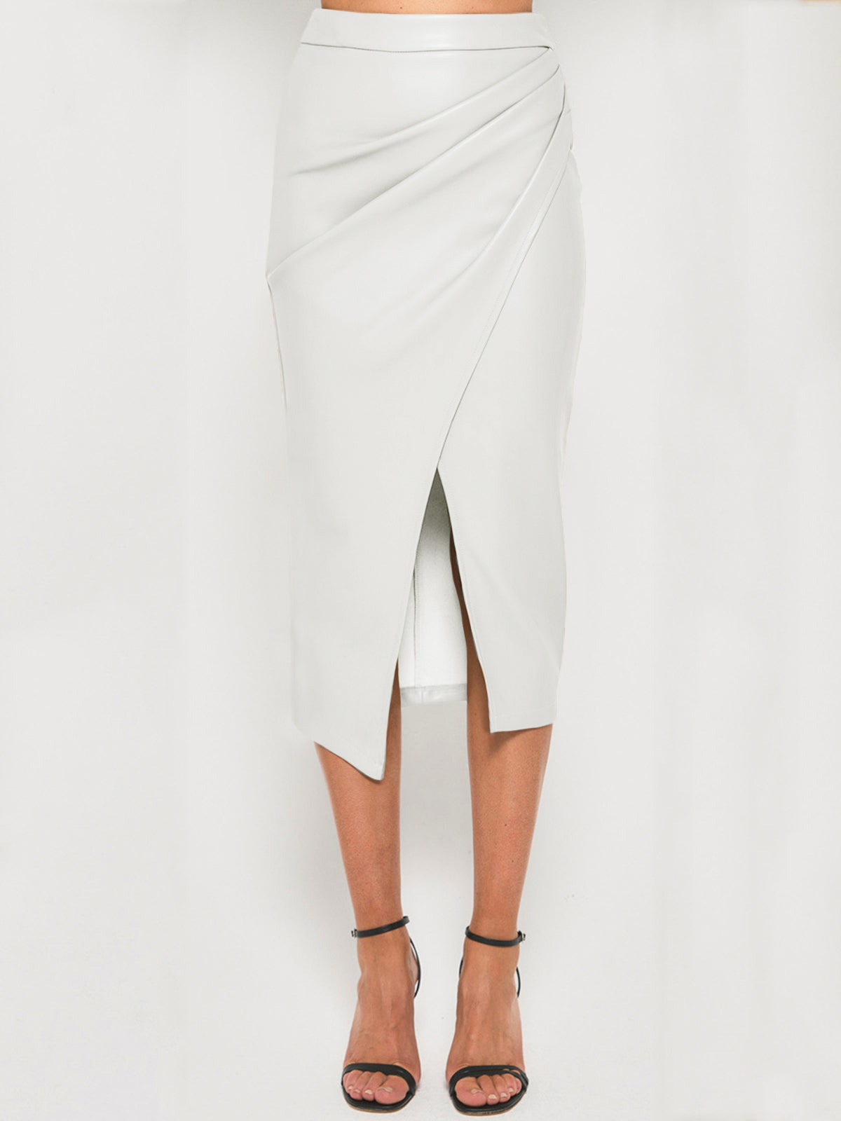 Ysadora | Women’s Leather Midi Skirt