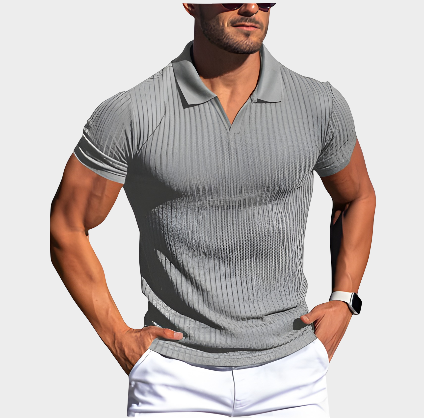 Cameron | Men’s Ribbed Short Sleeve Polo Shirt