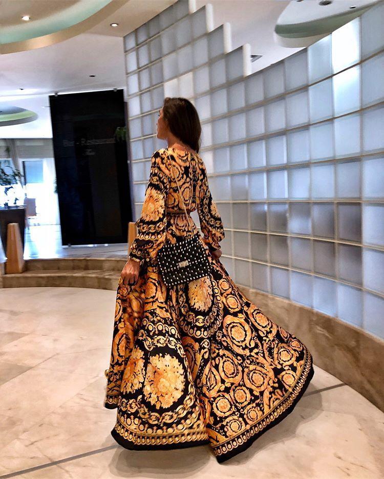 Alessa | Women’s Wrap Style Flared Maxi Dress