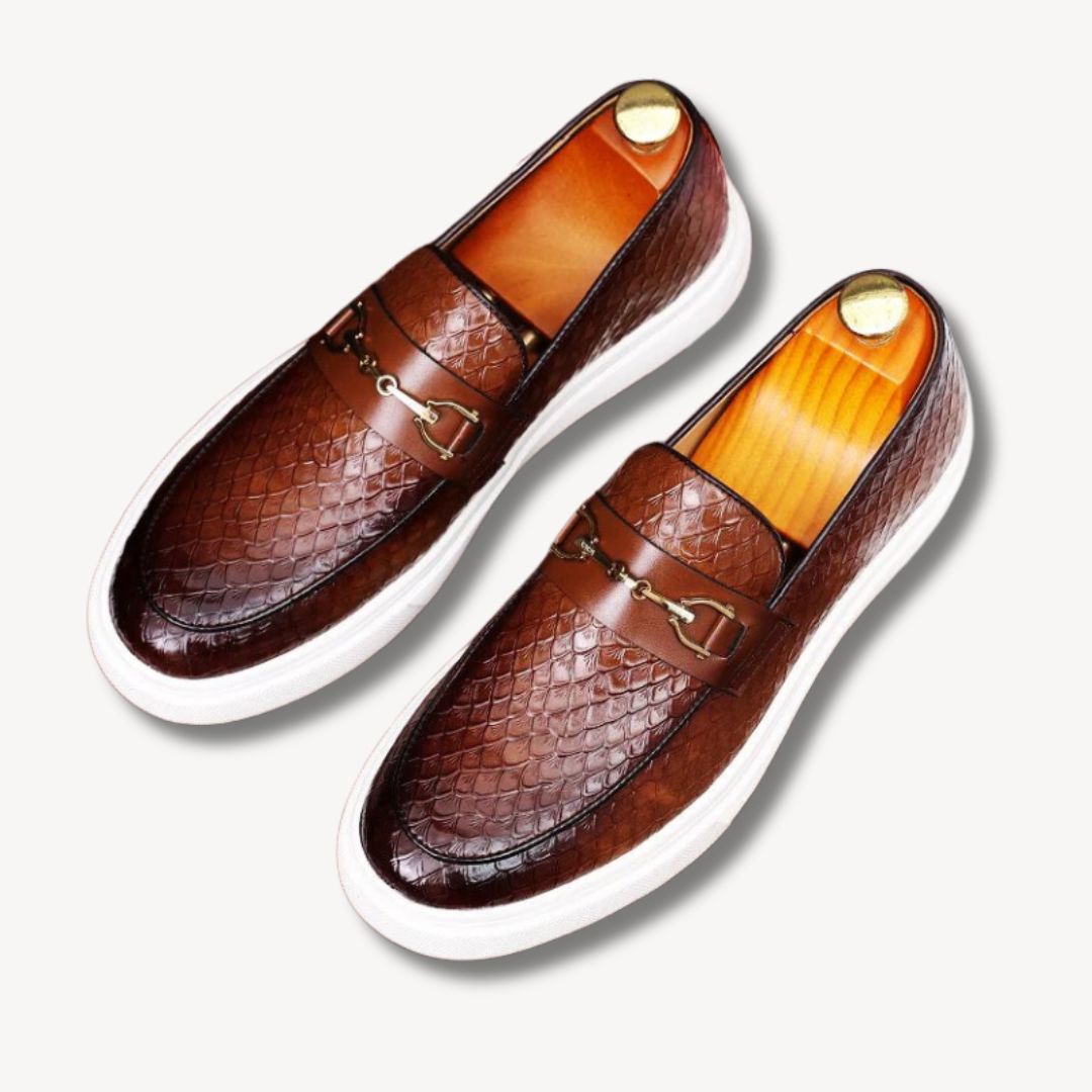 Maverick | Men’s Scale-Embossed Bit Loafers