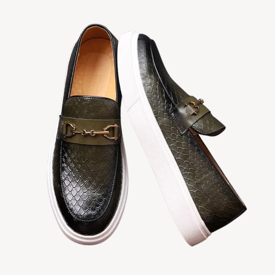Maverick | Men’s Scale-Embossed Bit Loafers