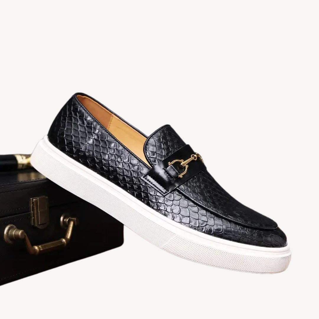 Maverick | Men’s Scale-Embossed Bit Loafers