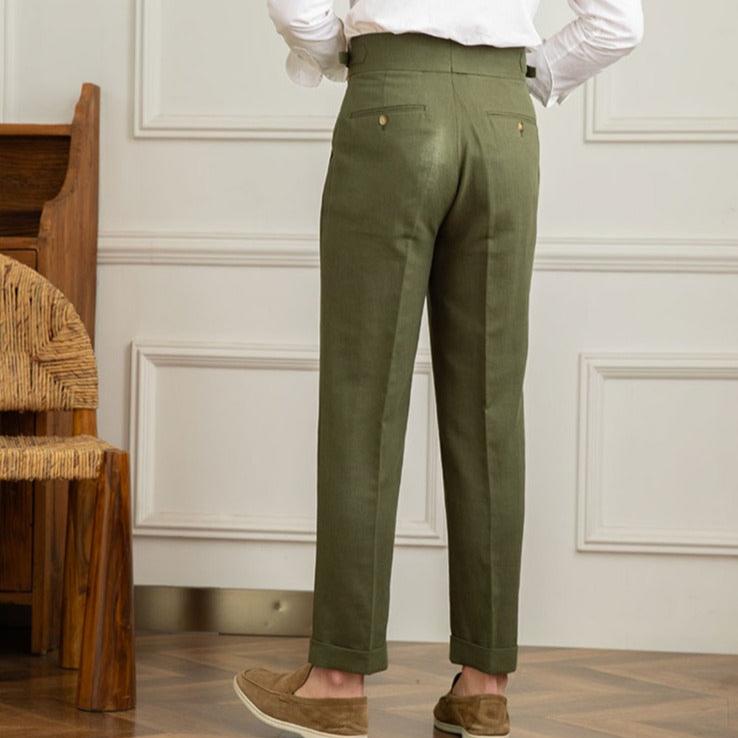 Nicholas | Men's High Waisted Pleated Trousers