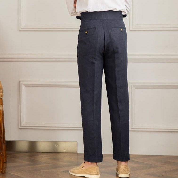 Nicholas | Men's High Waisted Pleated Trousers