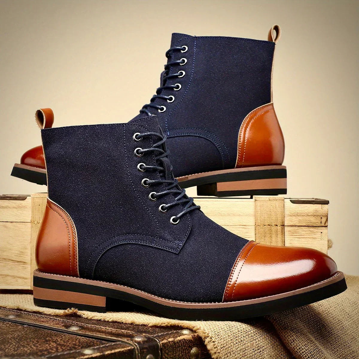 Damian | Men’s Two-Tone Hybrid Dress Boots