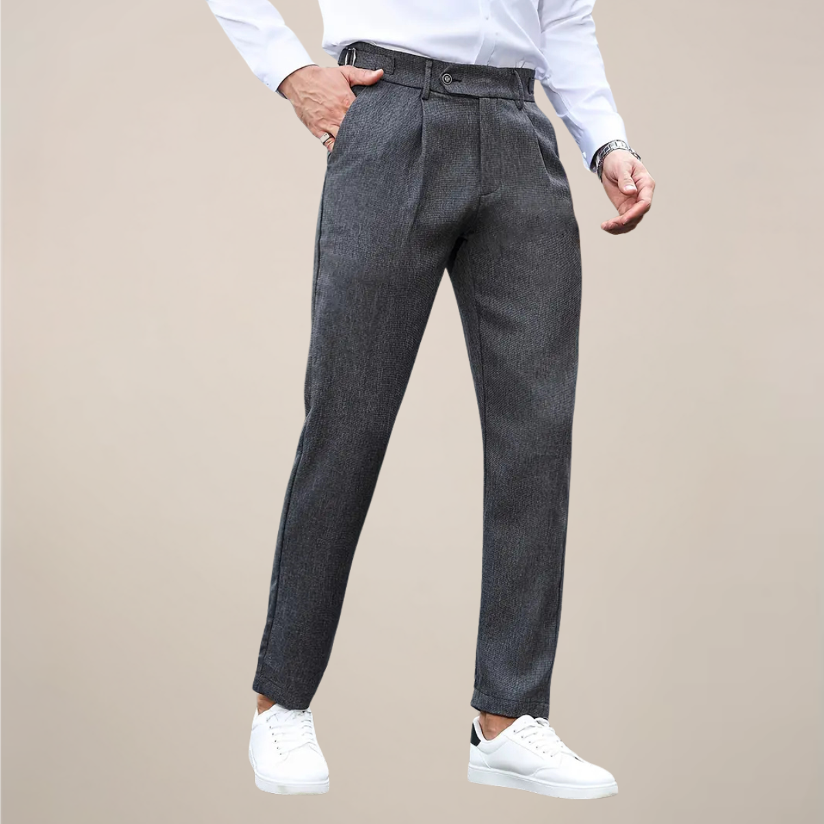 Louis | Men’s Slim Fit Tailored Pleated Trousers