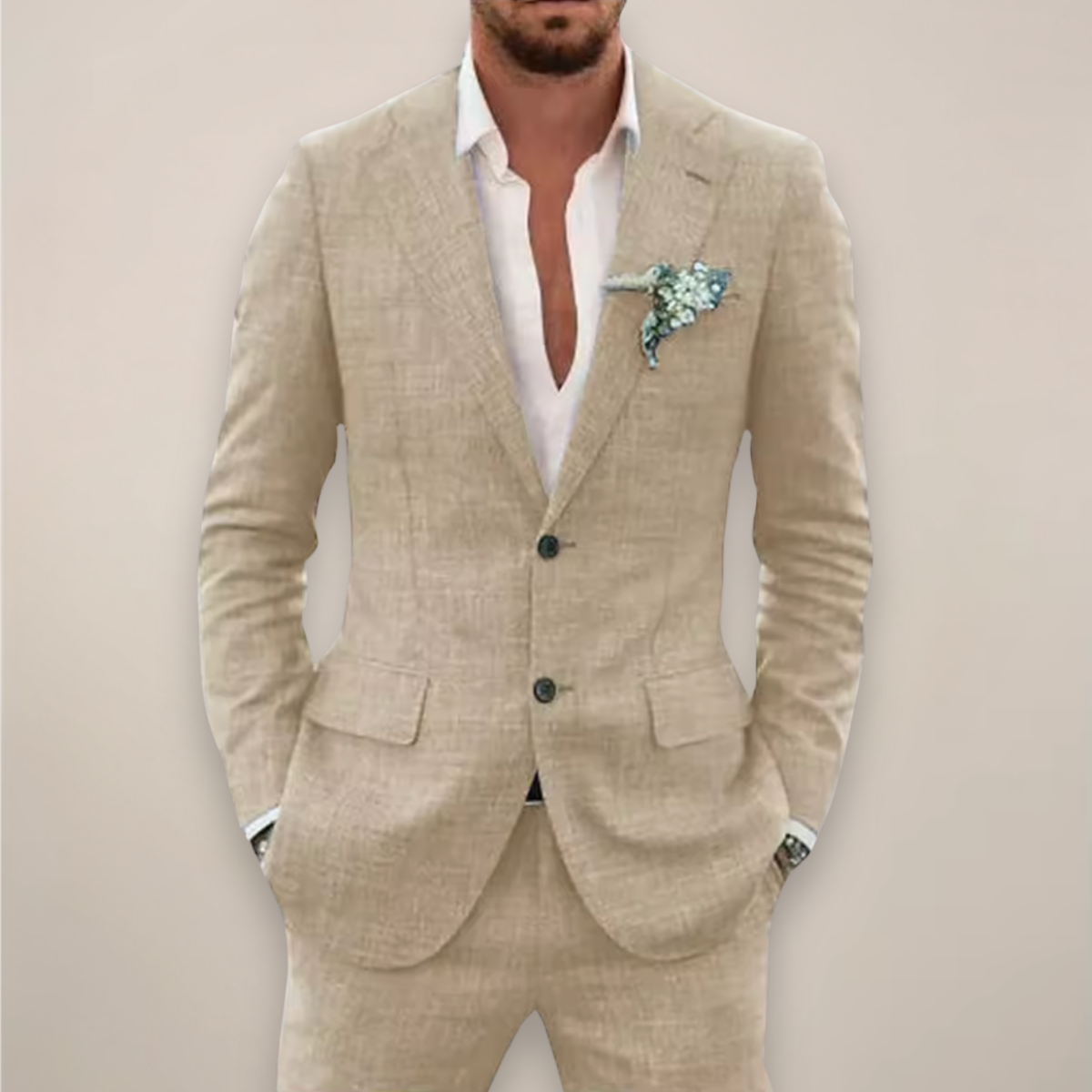 Piolo | Men’s Italian Cut Linen Two-Piece Suit
