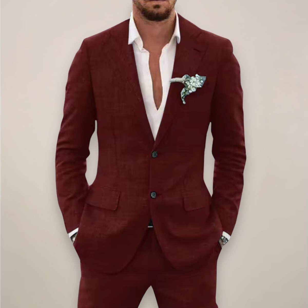 Piolo | Men’s Italian Cut Linen Two-Piece Suit