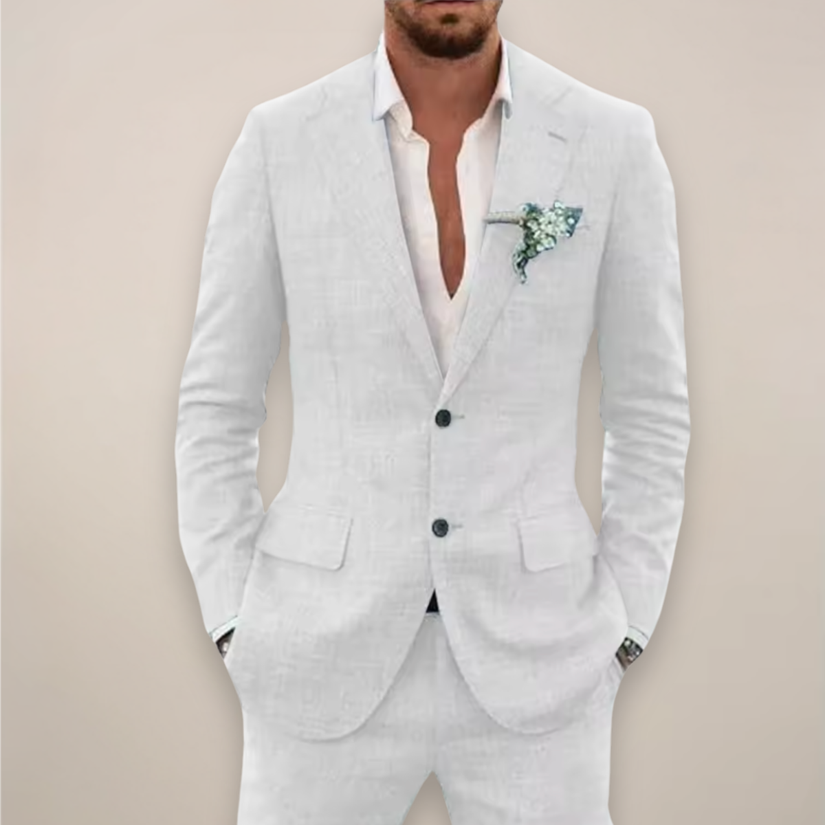 Piolo | Men’s Italian Cut Linen Two-Piece Suit