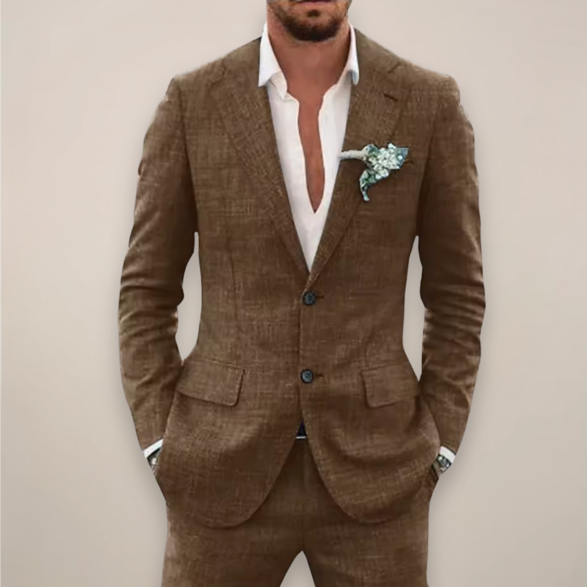 Piolo | Men’s Italian Cut Linen Two-Piece Suit