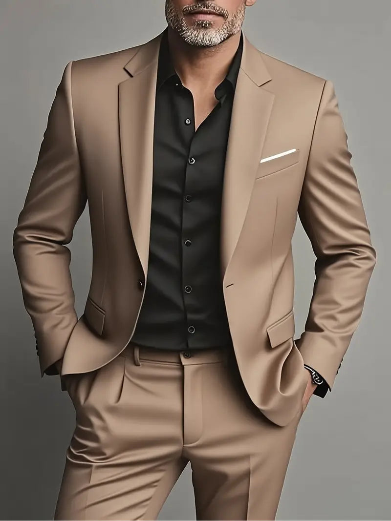 Hanzo | Men’s Worsted Wool Casual Two-Piece Suit