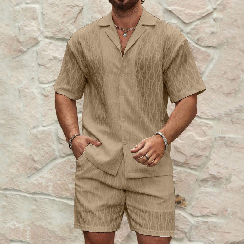 Kobe | Men’s Textured Short Sleeve Shirt Set