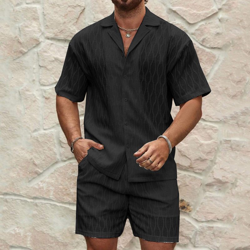 Kobe | Men’s Textured Short Sleeve Shirt Set
