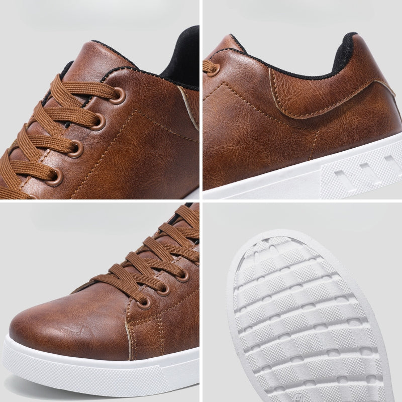 Stellan | Men’s Leather-Look Lace-Up Sneakers