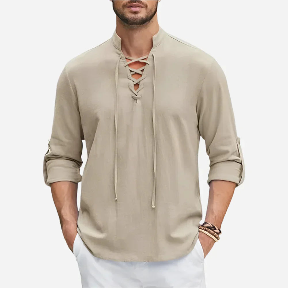 Matyas | Men’s Lace-Up Long Sleeve Shirt