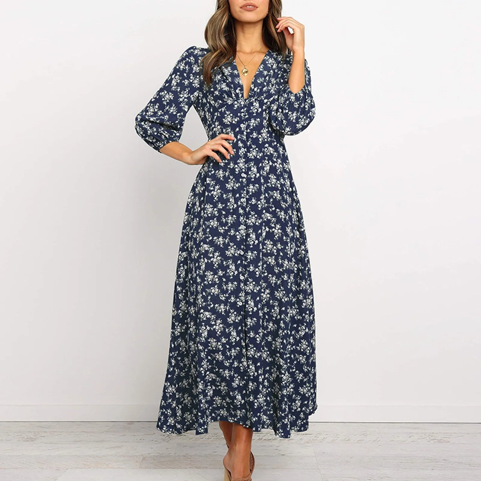 Mayra | Women’s Floral Maxi Long Sleeve Dress