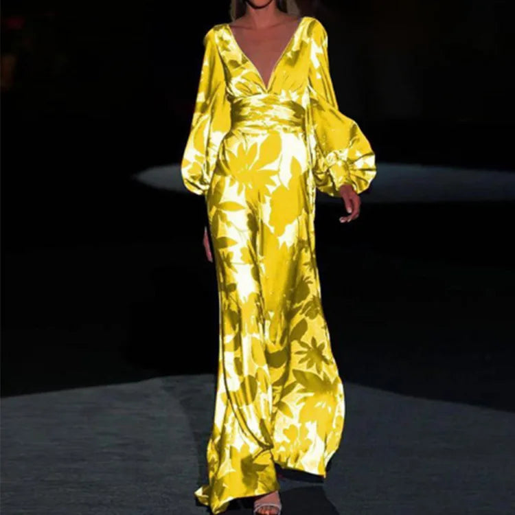 Katya | Women’s V-Neck Long Sleeve Maxi Dress