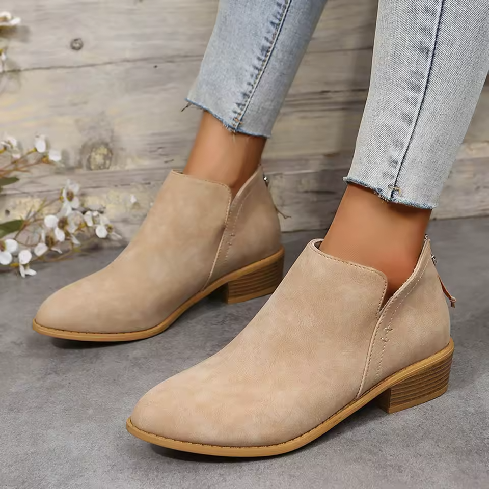 Riley | Women’s Ankle Low Heel Slip On Boots