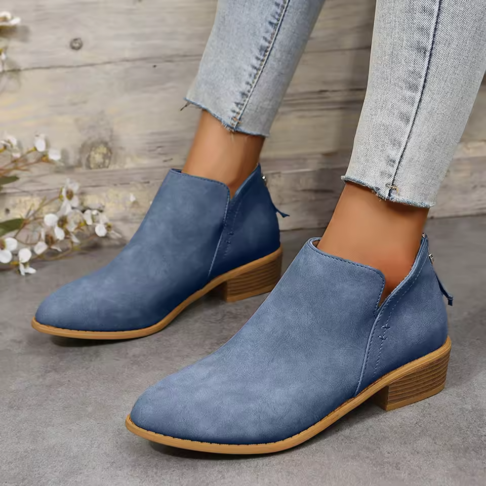 Riley | Women’s Ankle Low Heel Slip On Boots
