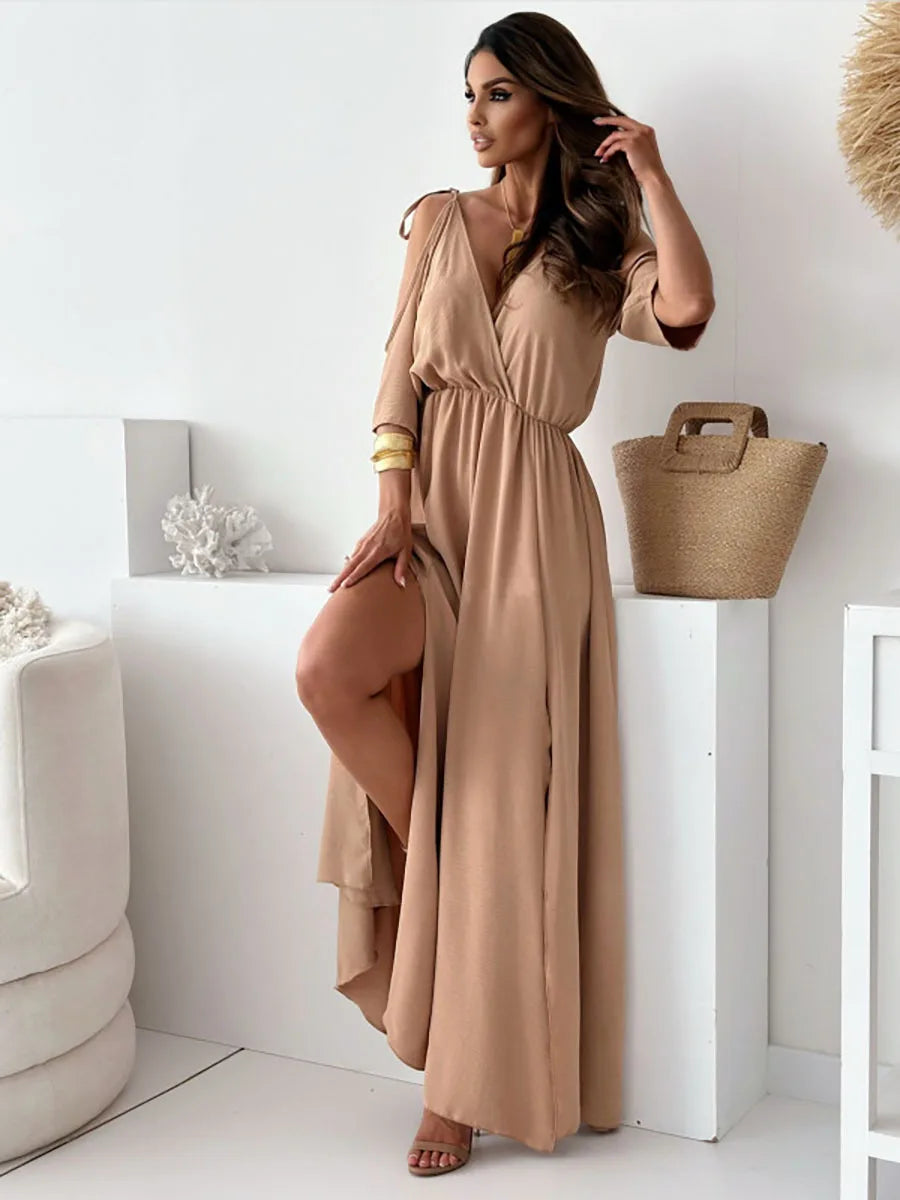 Malte | Women’s Cold Shoulder Wrap Maxi Dress