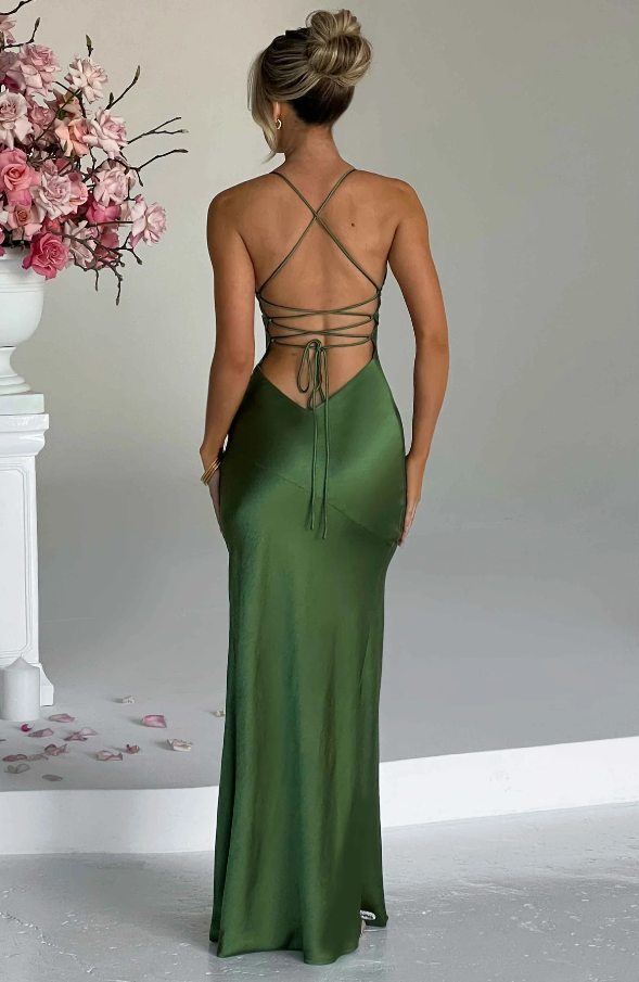 Ilaria | Women’s Thin Strap High Slit Maxi Dress