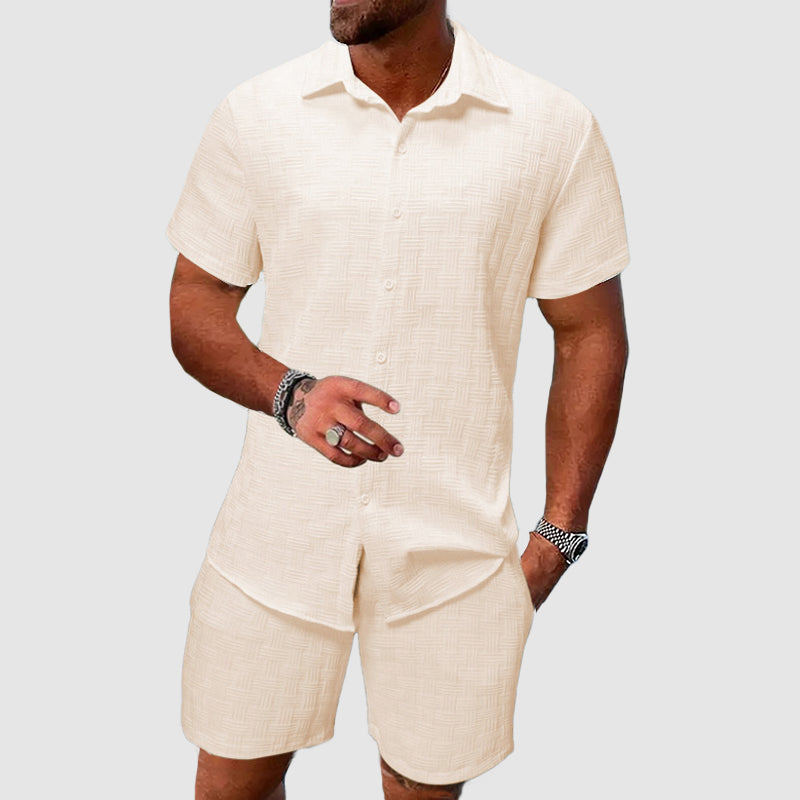 Otto | Men’s Two-Piece Short Sleeve Jacquard Set