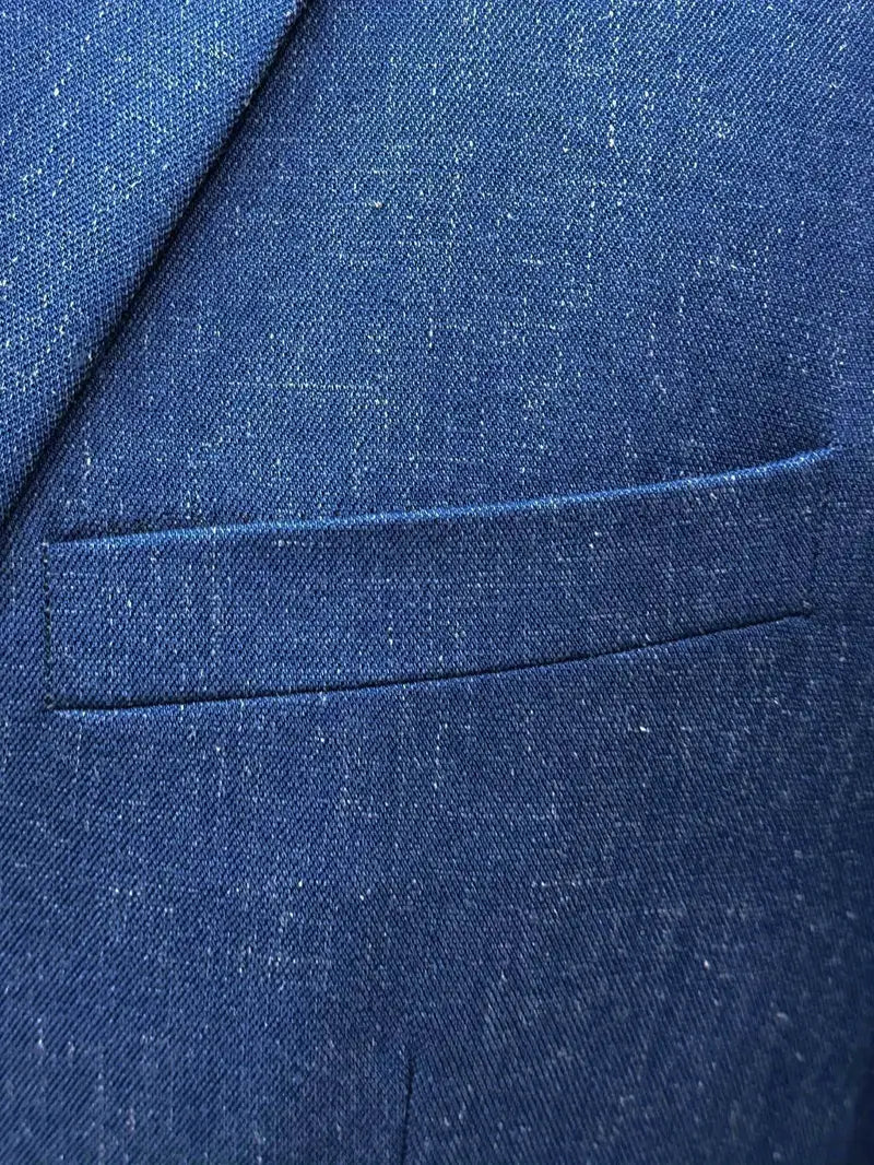 Henrik | Men’s Linen Blend Tuxedo Style Two-Piece Suit