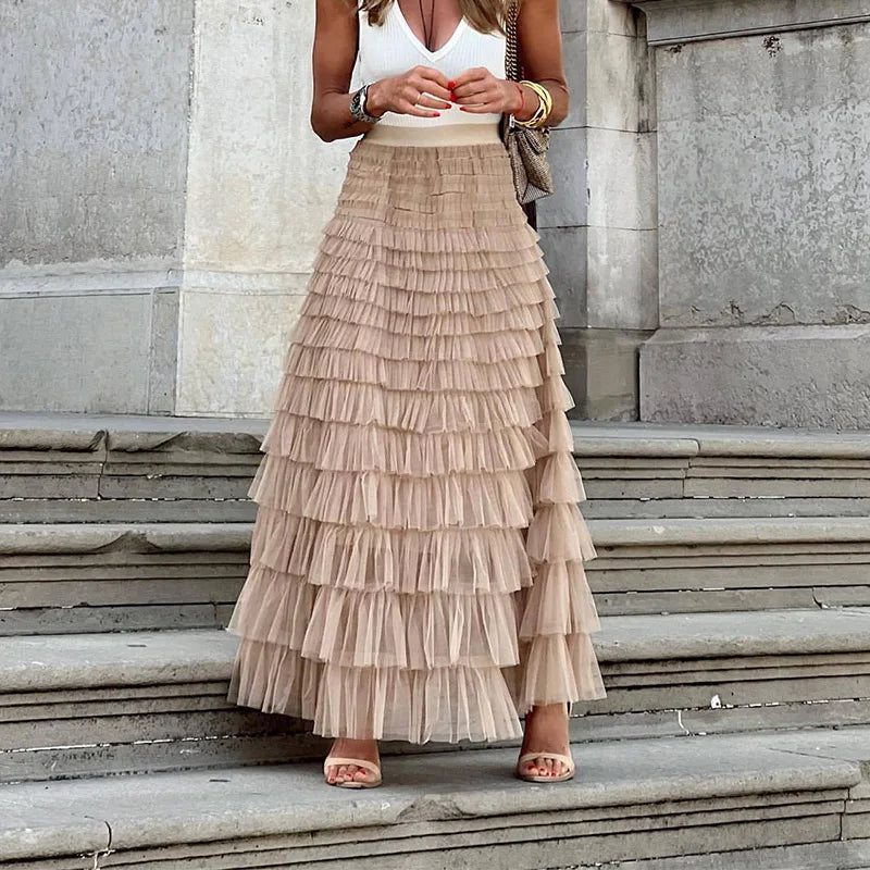 Leandra | Women’s Maxi Ruffle Skirt