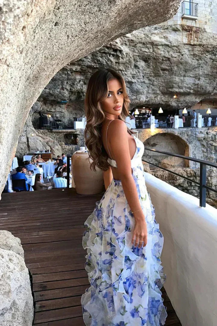 Evadne | Women’s Sweetheart Ruffled Maxi Dress