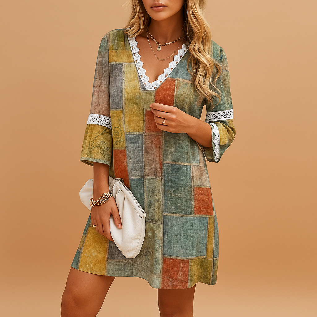 Ada | Women’s Printed Long Sleeve Mini Dress
