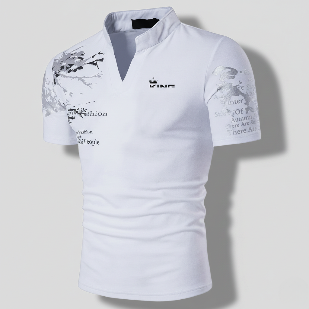 Spencer | Men’s Graphic V-Neck Polo Shirt