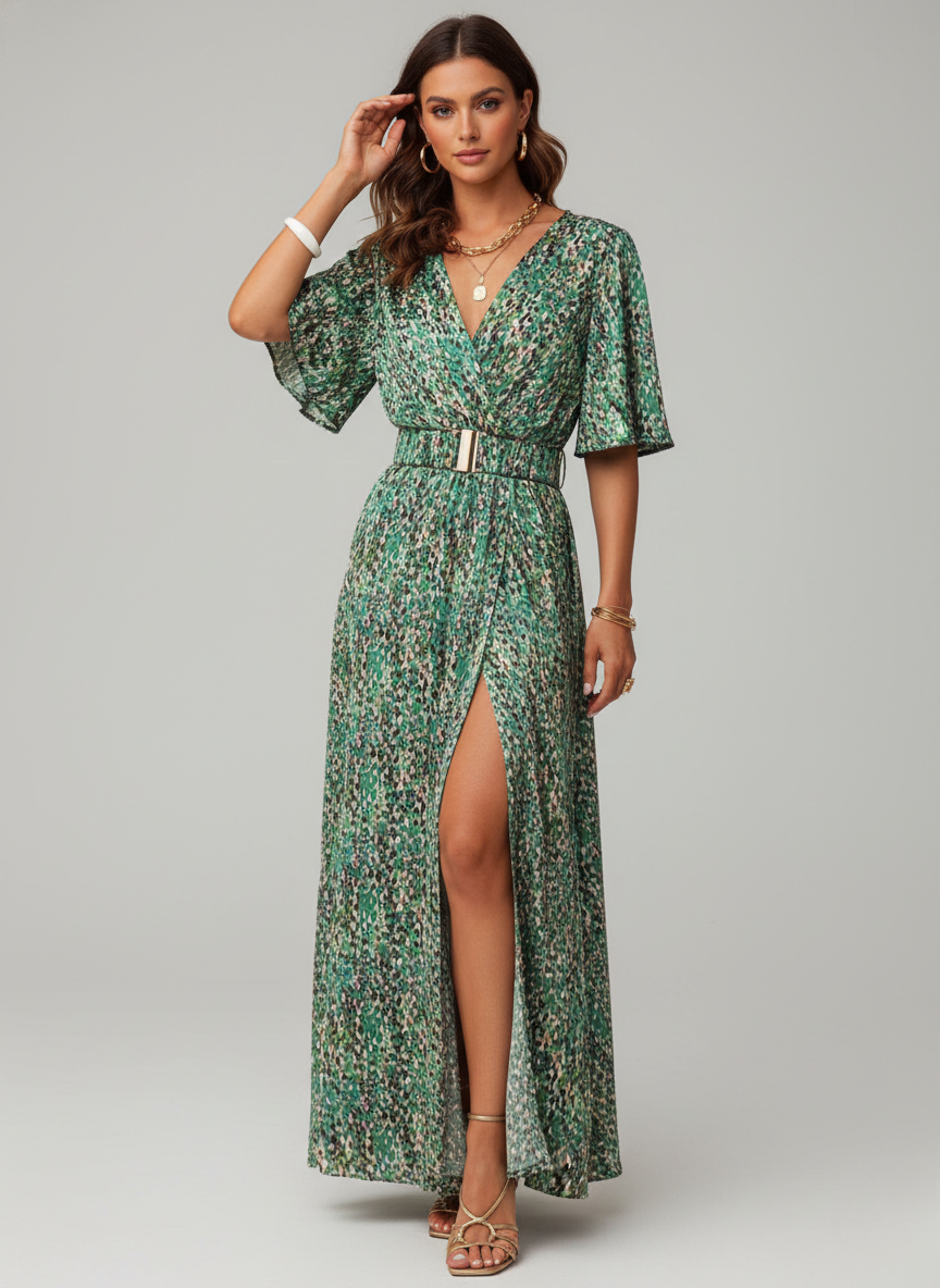 Jana | Women’s High Slit Wrap Maxi Dress