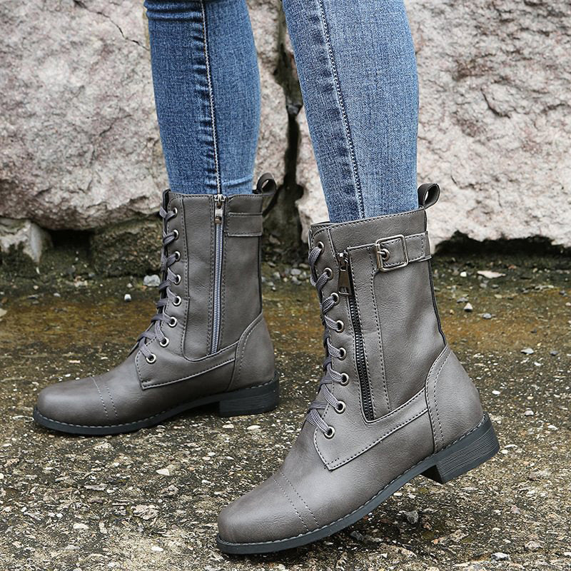 Greta | Women’s Lace Up Mid Calf Boots