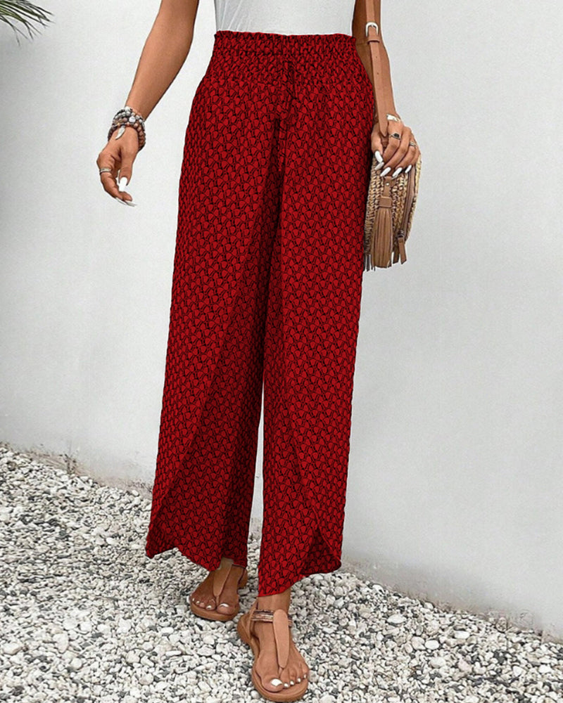 Lucie | Women’s Smocked Waist Palazzo Trousers