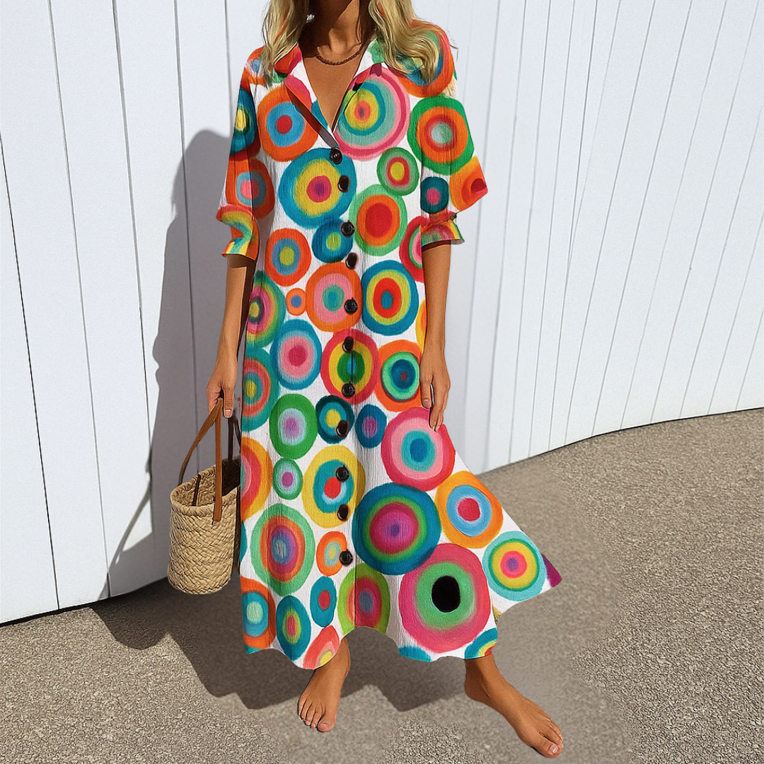 Lucia | Women’s Long Sleeve Shirt Maxi Dress