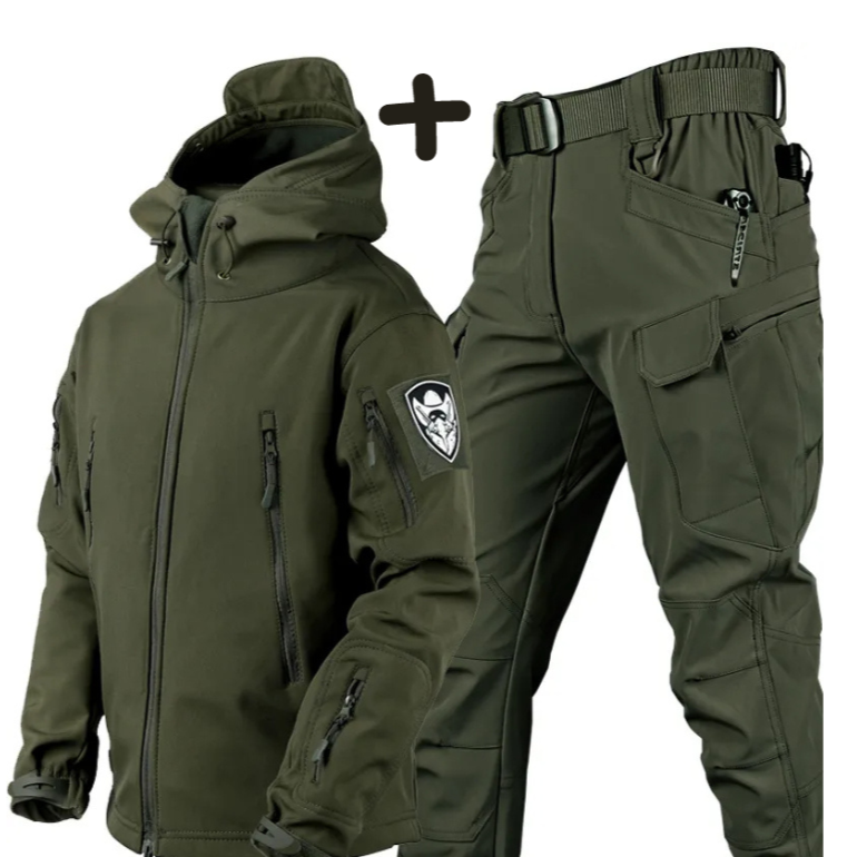 Lev | Men's Tactical Hooded Jacket and Cargo Pants Casual Set